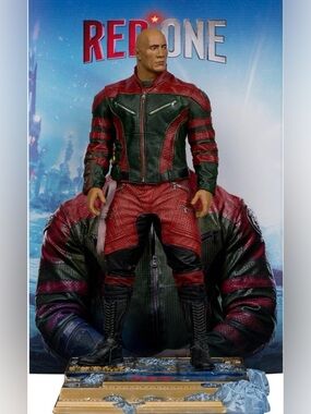 Red One Action Figure — Red & Dark Green Hero Figure